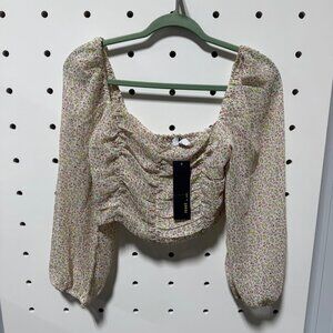 Reset Floral Ruched Crop Top